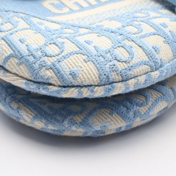 Dior White Blue Oblique Saddle Handbag Canvas - Picture 6 of 6